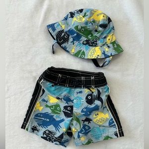 Baby gap bathing suit with matching bucket hat 🐠